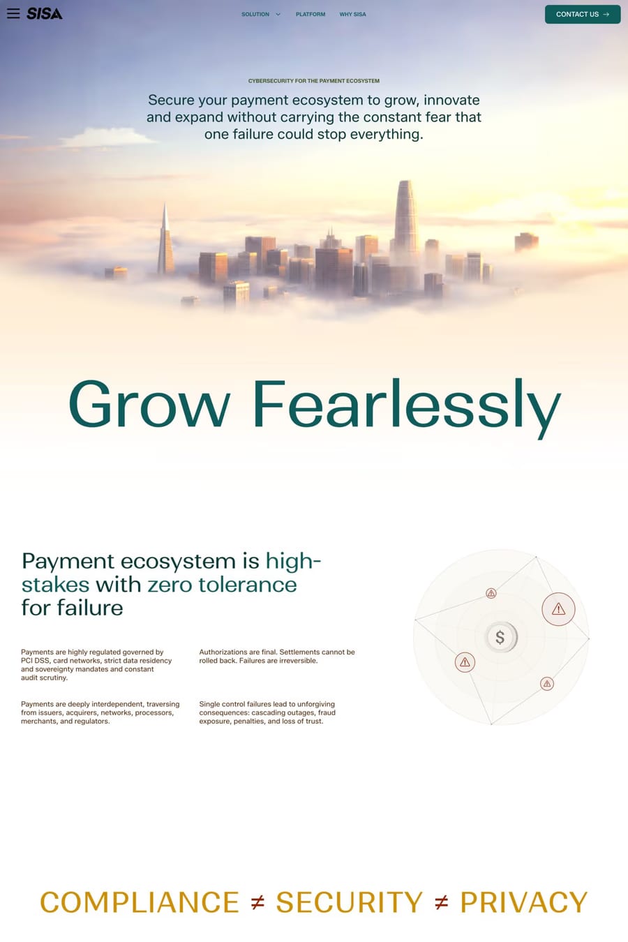 SISA — landing website screenshot