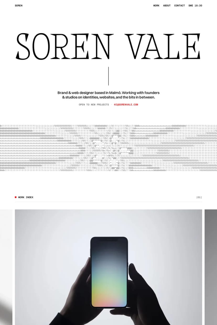 Soren — screenshot of a portfolio template