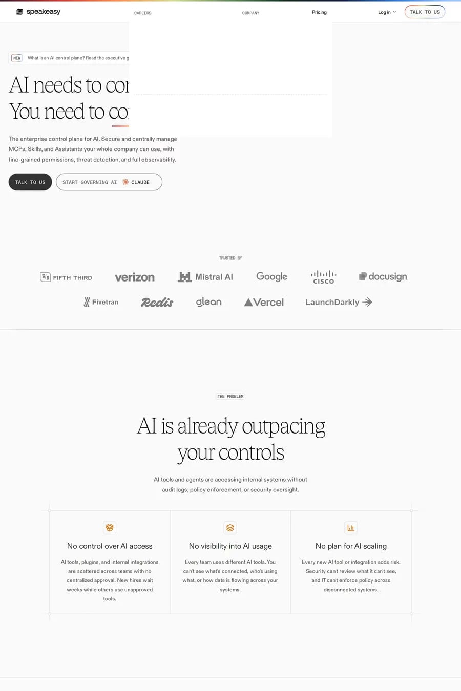 Speakeasy — landing website screenshot