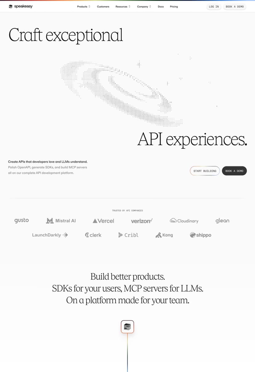 Speakeasy — screenshot of a landing page