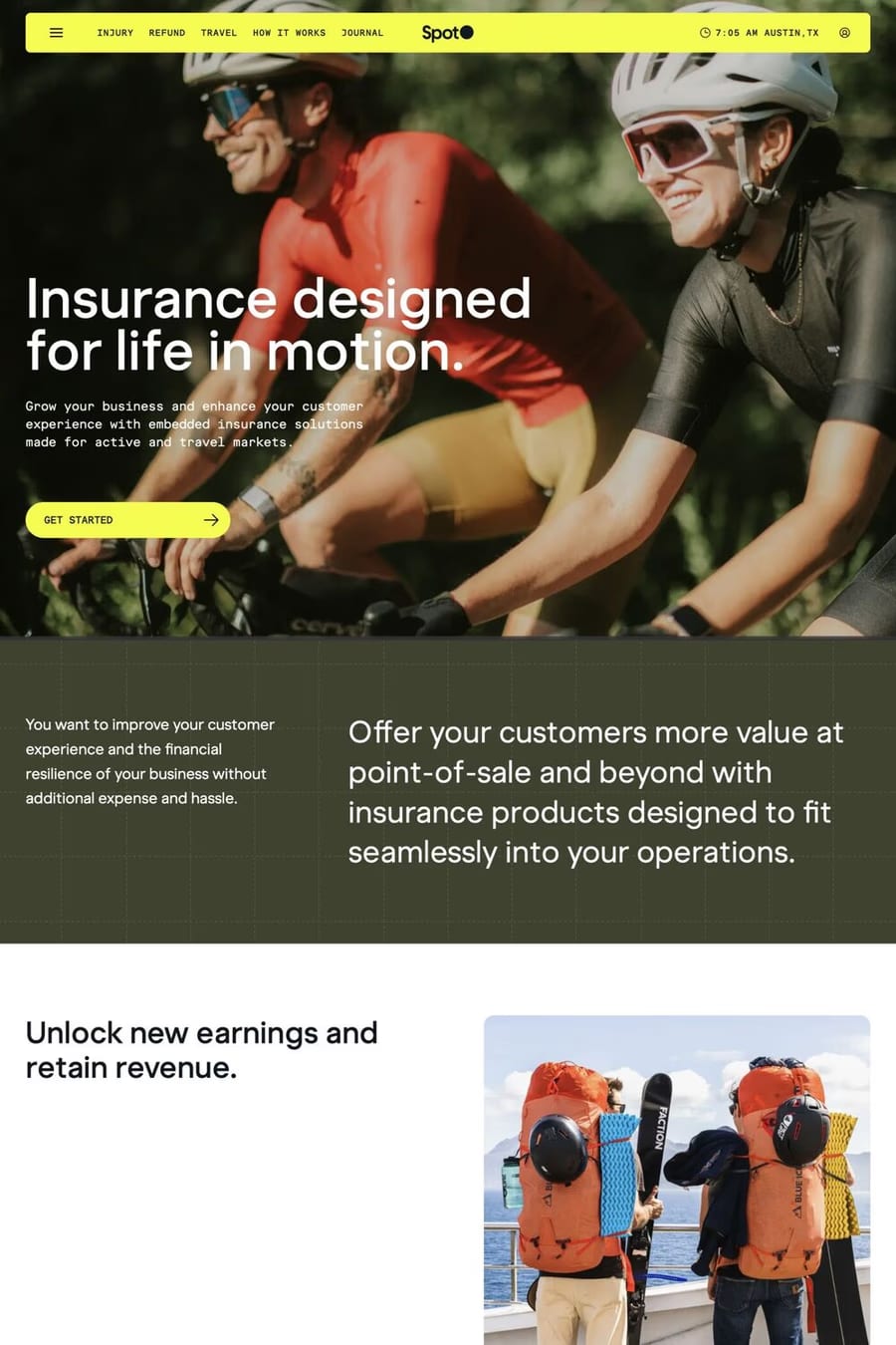 Spot — landing website screenshot