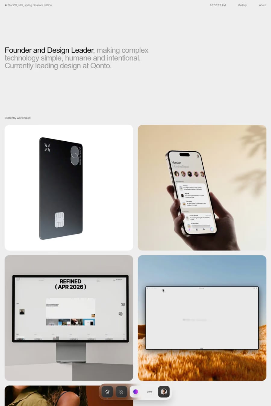 StanOS — portfolio website screenshot