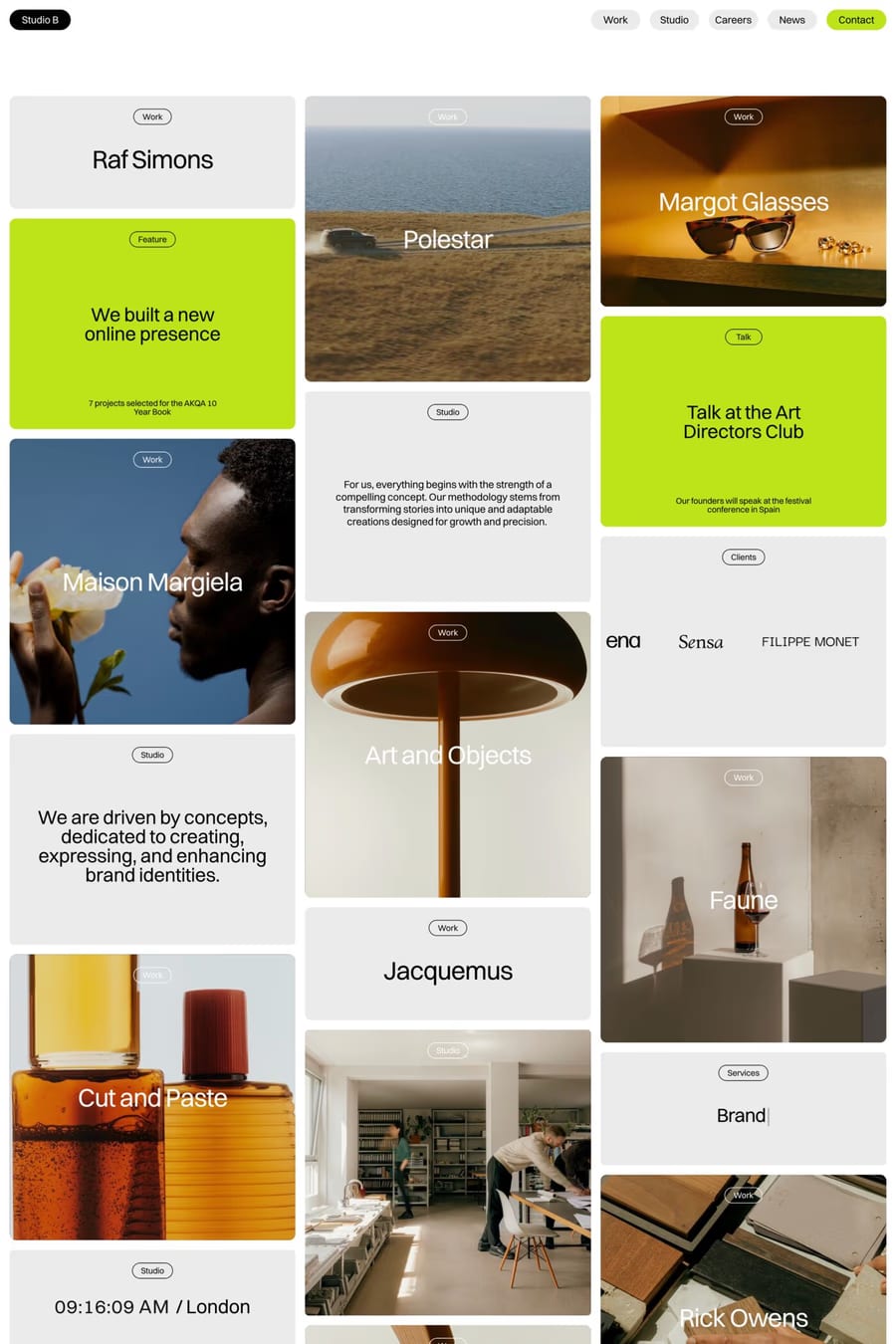 Studio B — agency website template screenshot