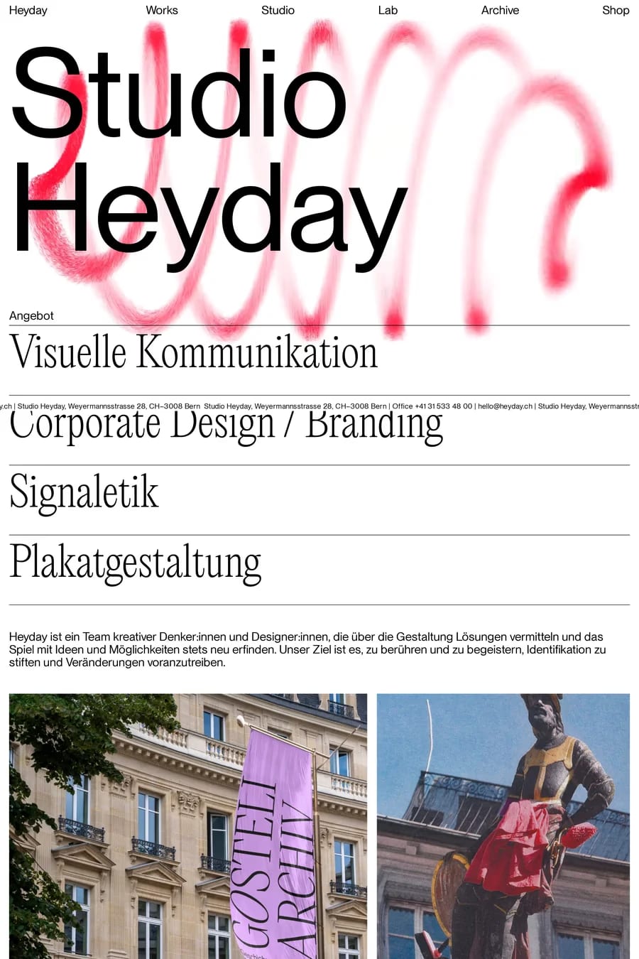 Studio Heyday — agency website screenshot