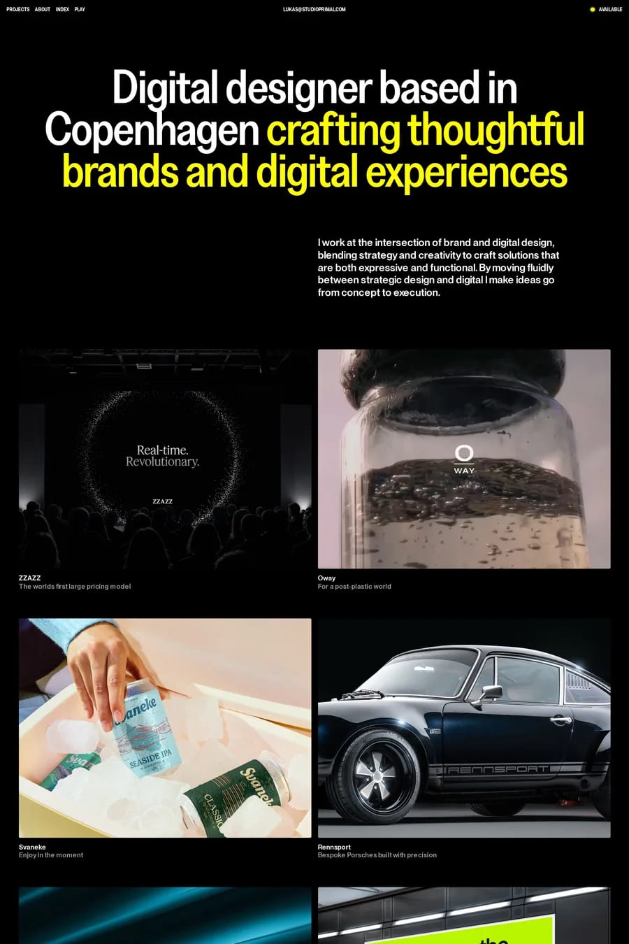 Studio Primal — portfolio website screenshot