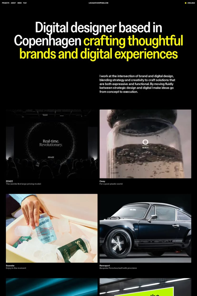 Studio Primal — screenshot of a portfolio site