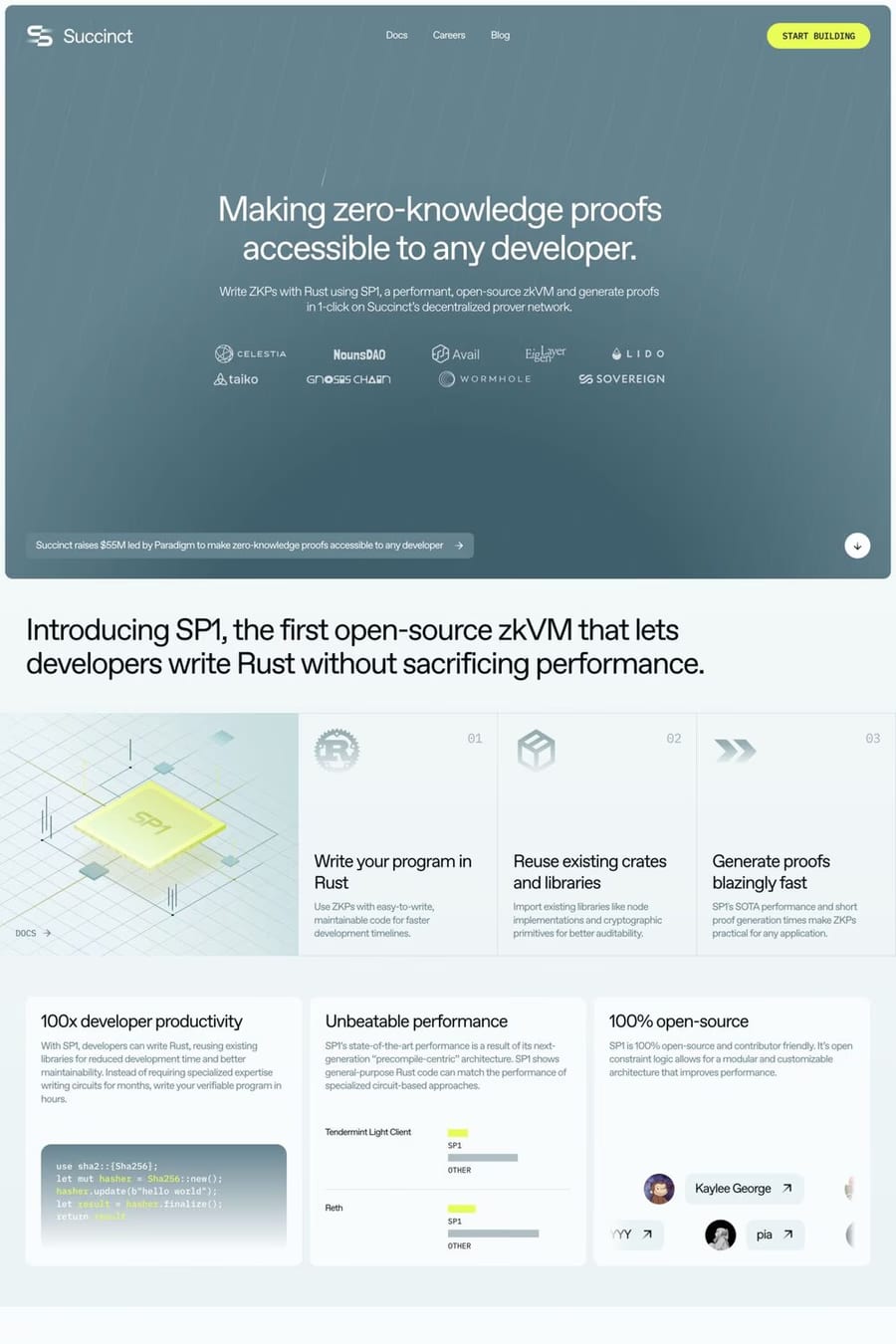 Succinct — landing website screenshot