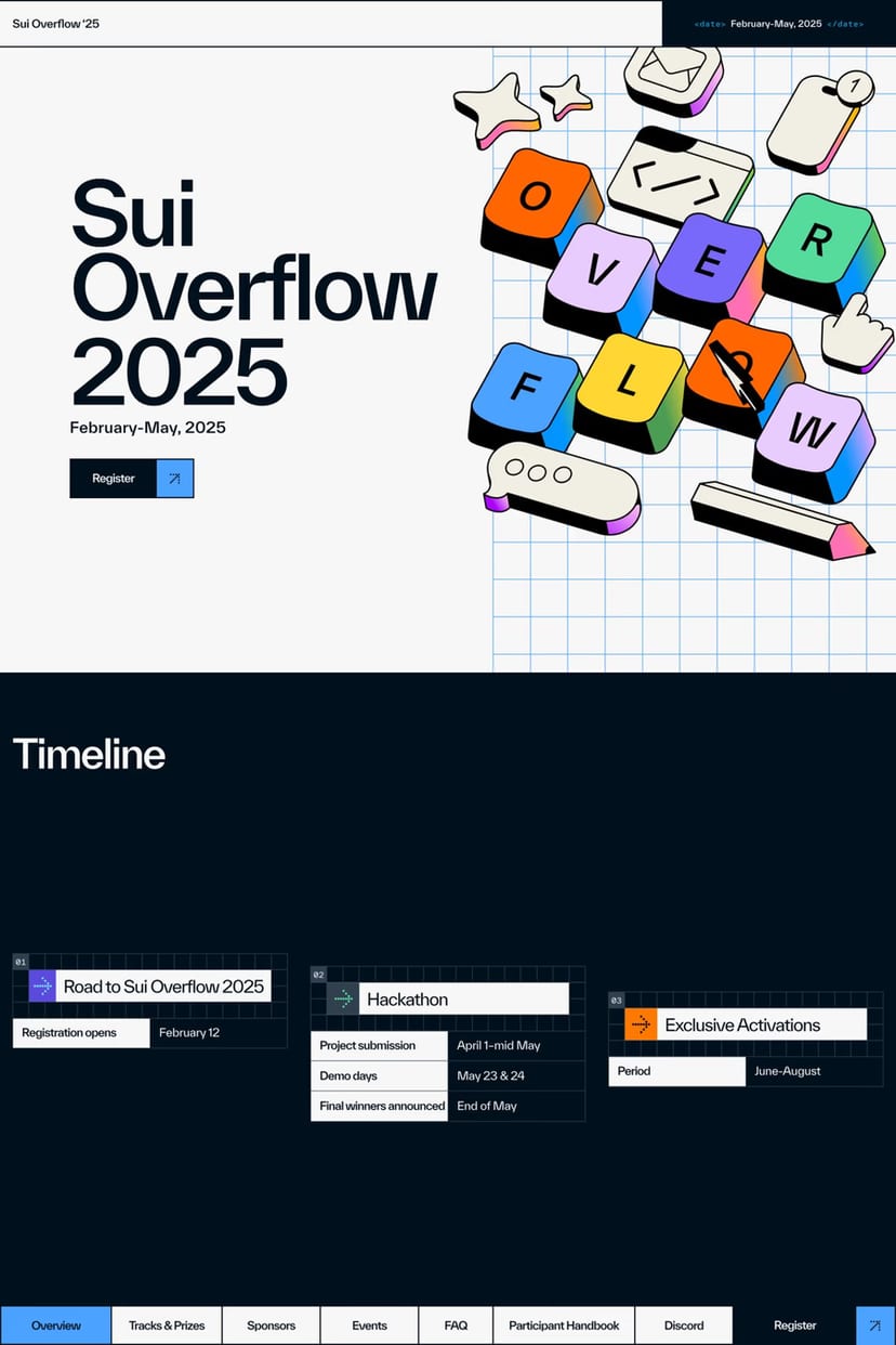 Sui Overflow 2025 — screenshot of a landing page