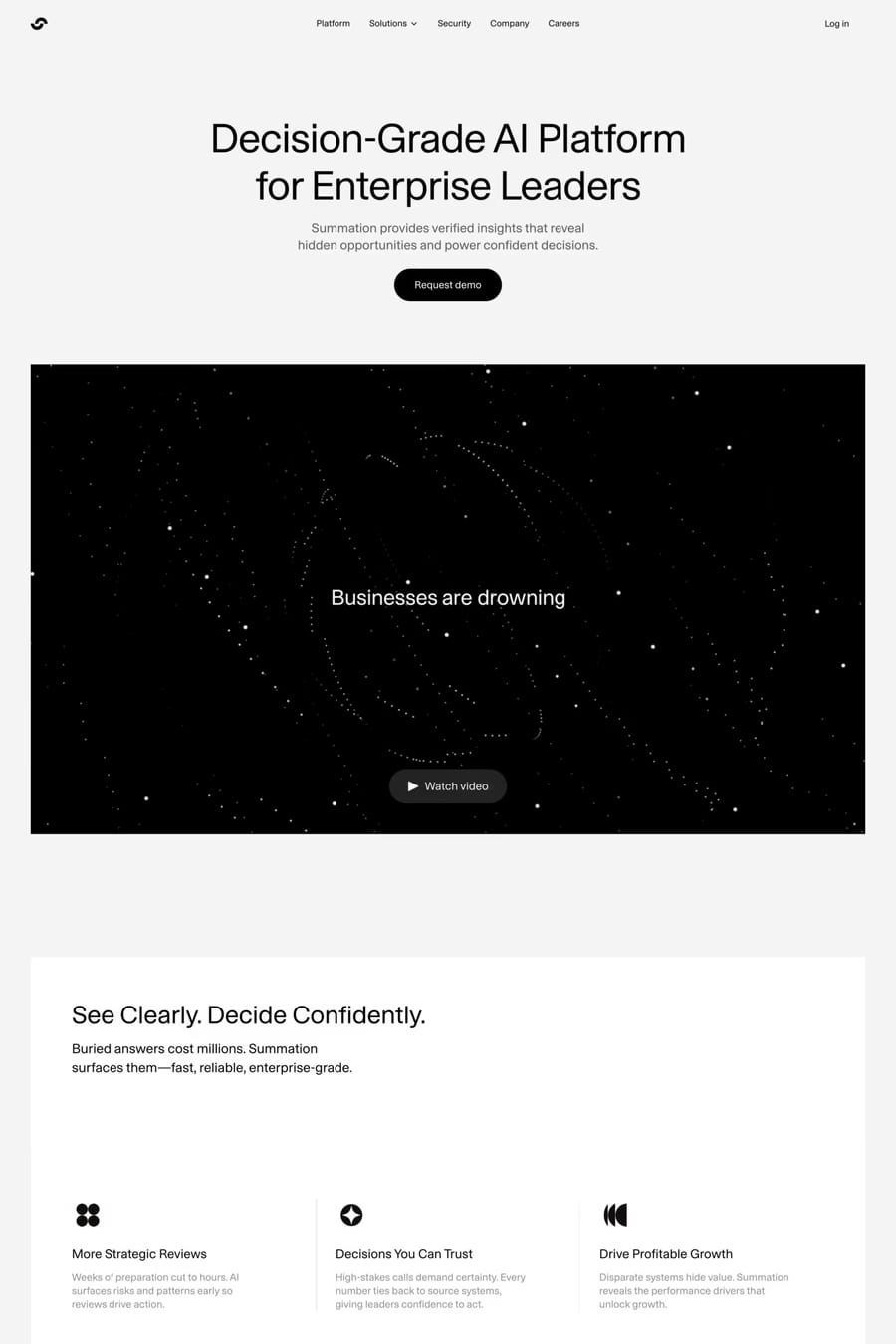 Summation — landing website screenshot