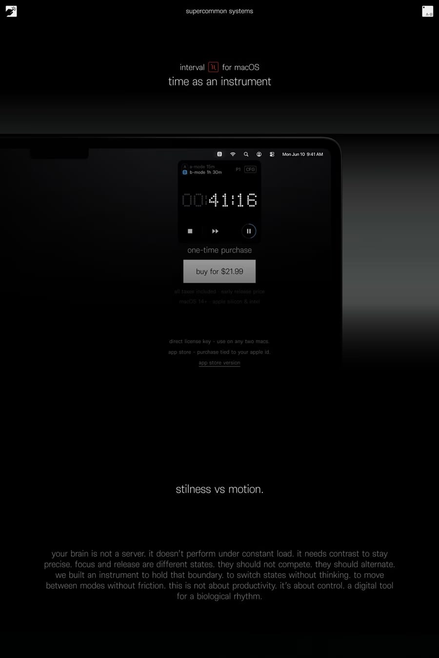 Supercommon Systems — landing website screenshot