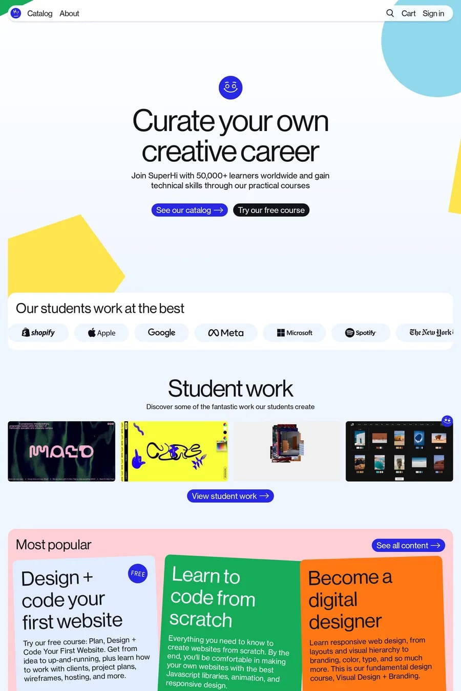 SuperHi — landing website screenshot