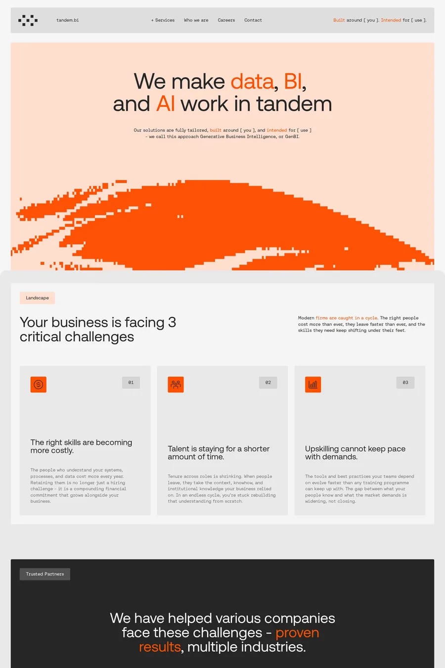 Tandem.bi — landing website screenshot