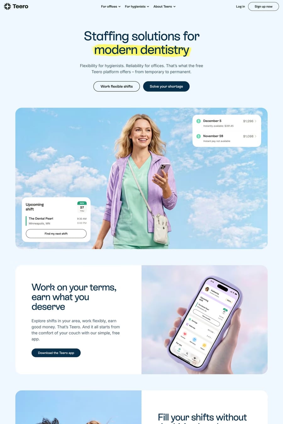 Teero — landing website screenshot