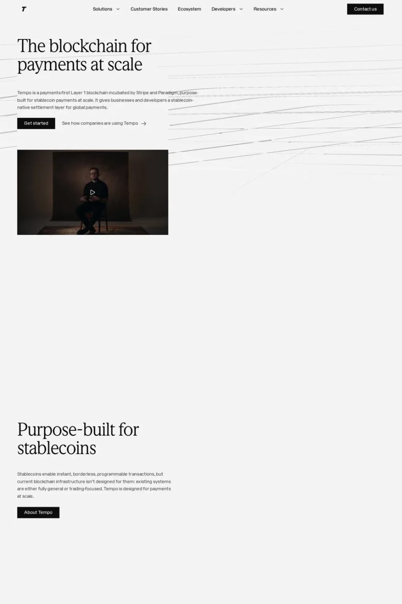 Tempo — screenshot of a landing page