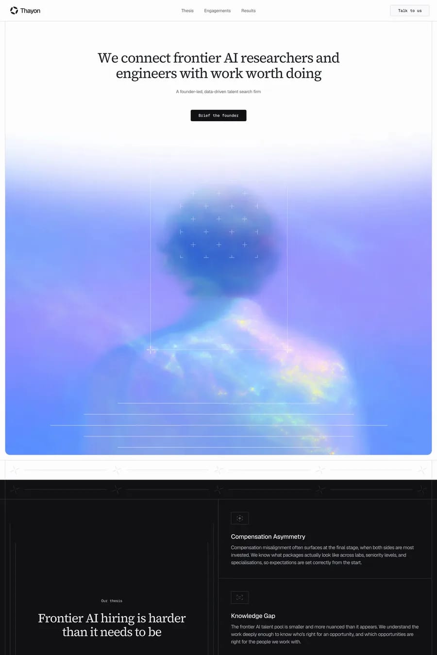 Thayon — agency website screenshot