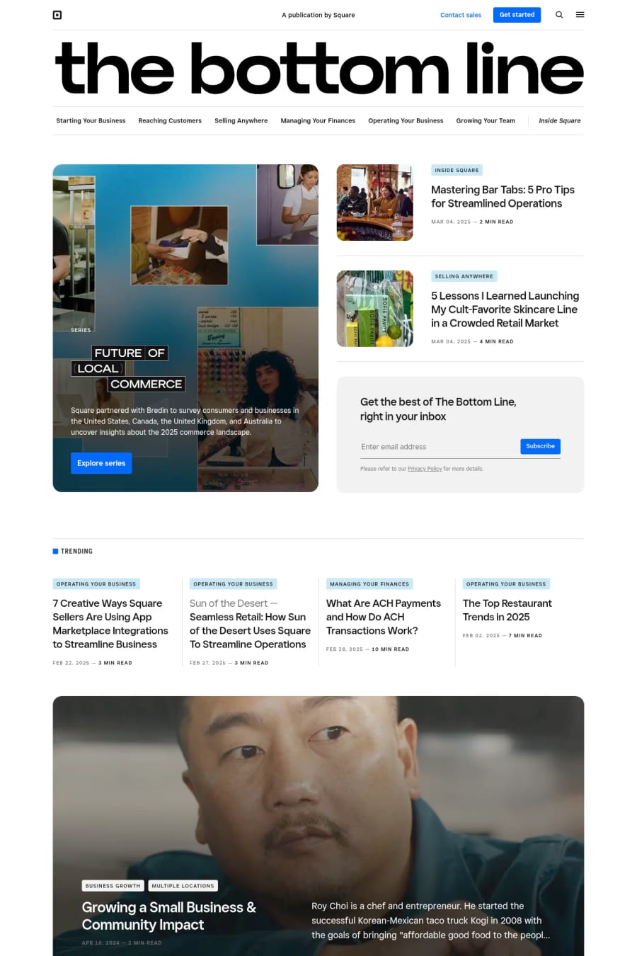 The Bottom Line — blog website screenshot