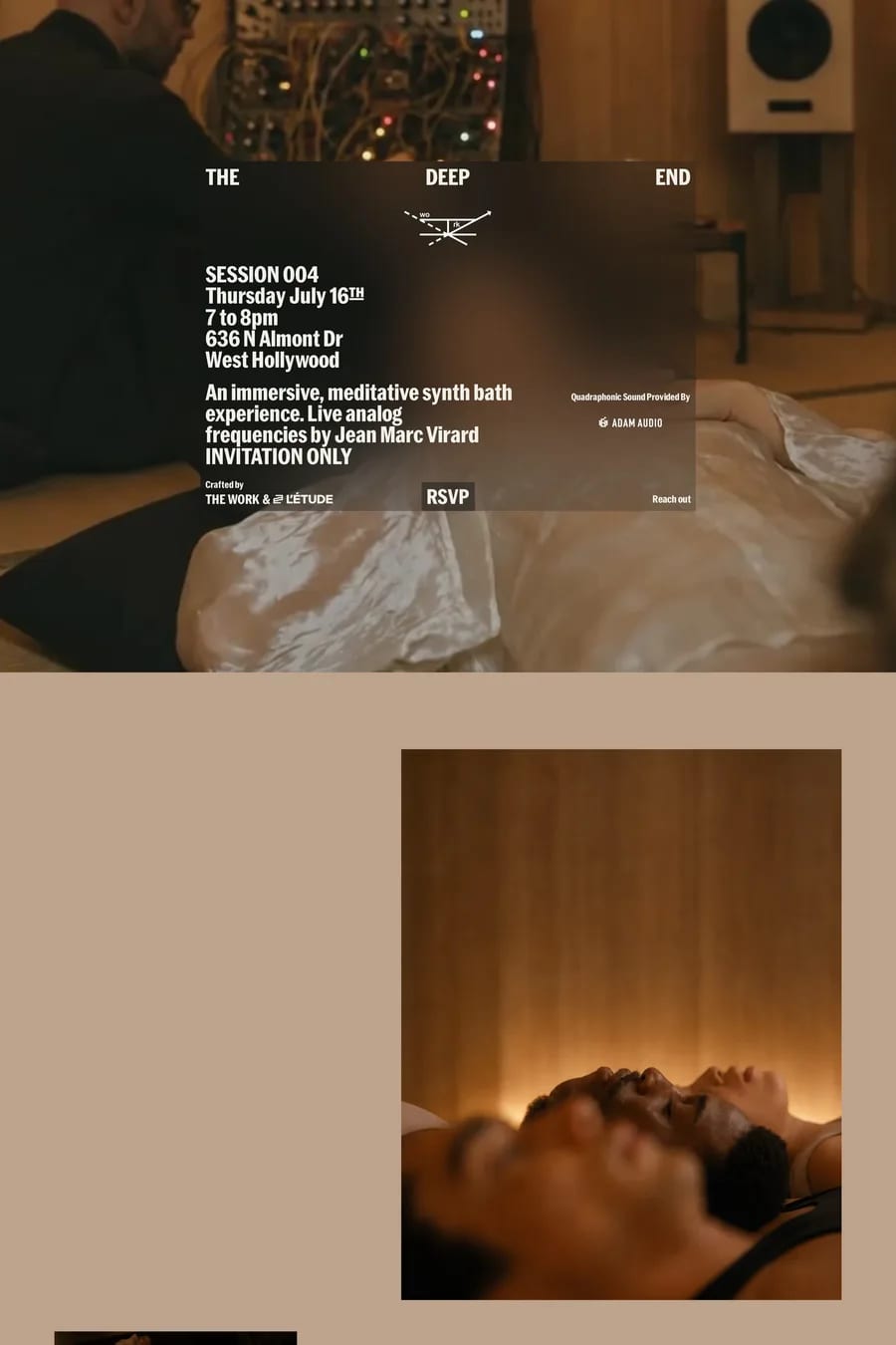 THE DEEP END — landing website screenshot
