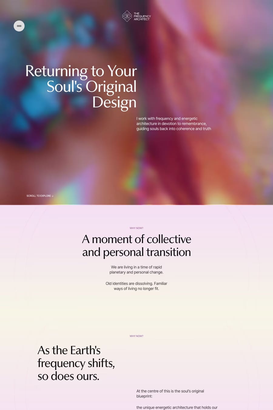 The Frequency Architect — landing website screenshot