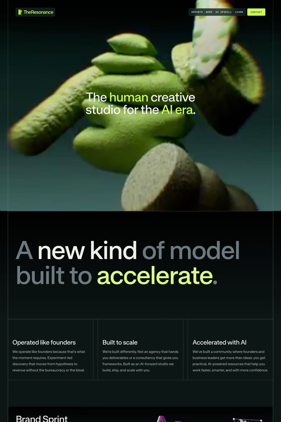 The Resonance Studio — agency website screenshot