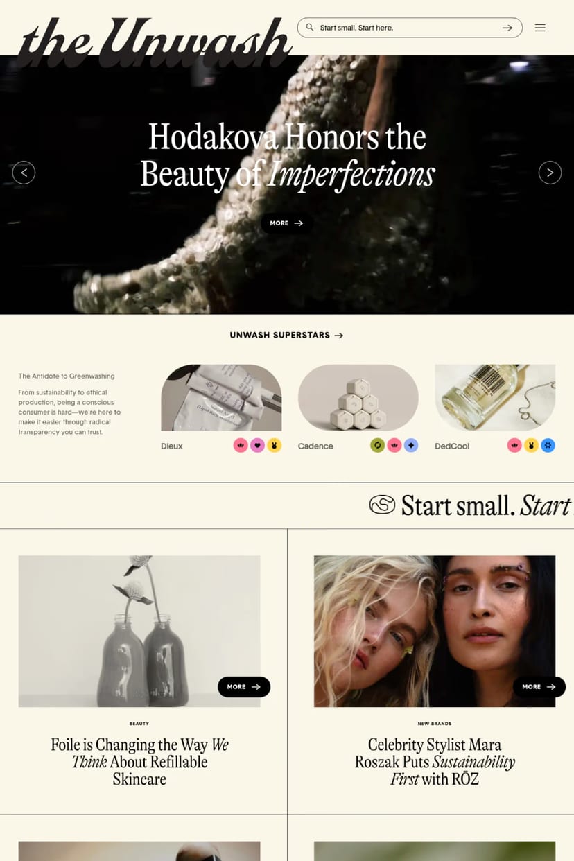 The Unwash — screenshot of an online shop