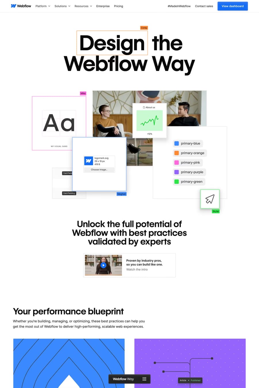 The Webflow Way — landing website screenshot