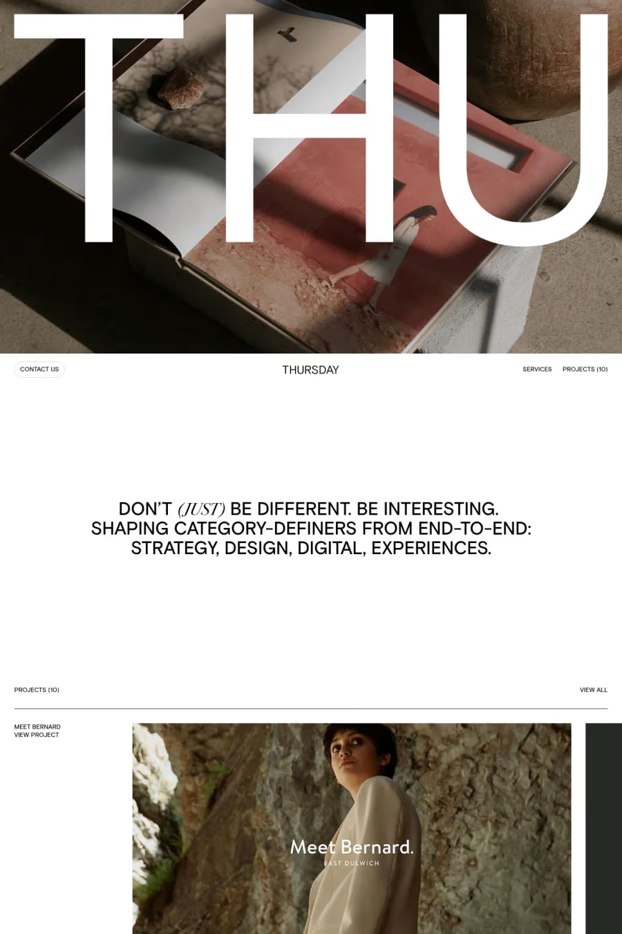 Thursday — agency website screenshot