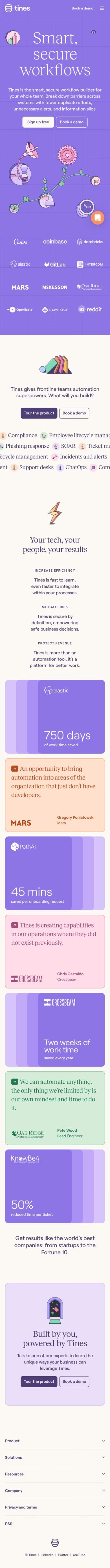 Tines mobile screenshot