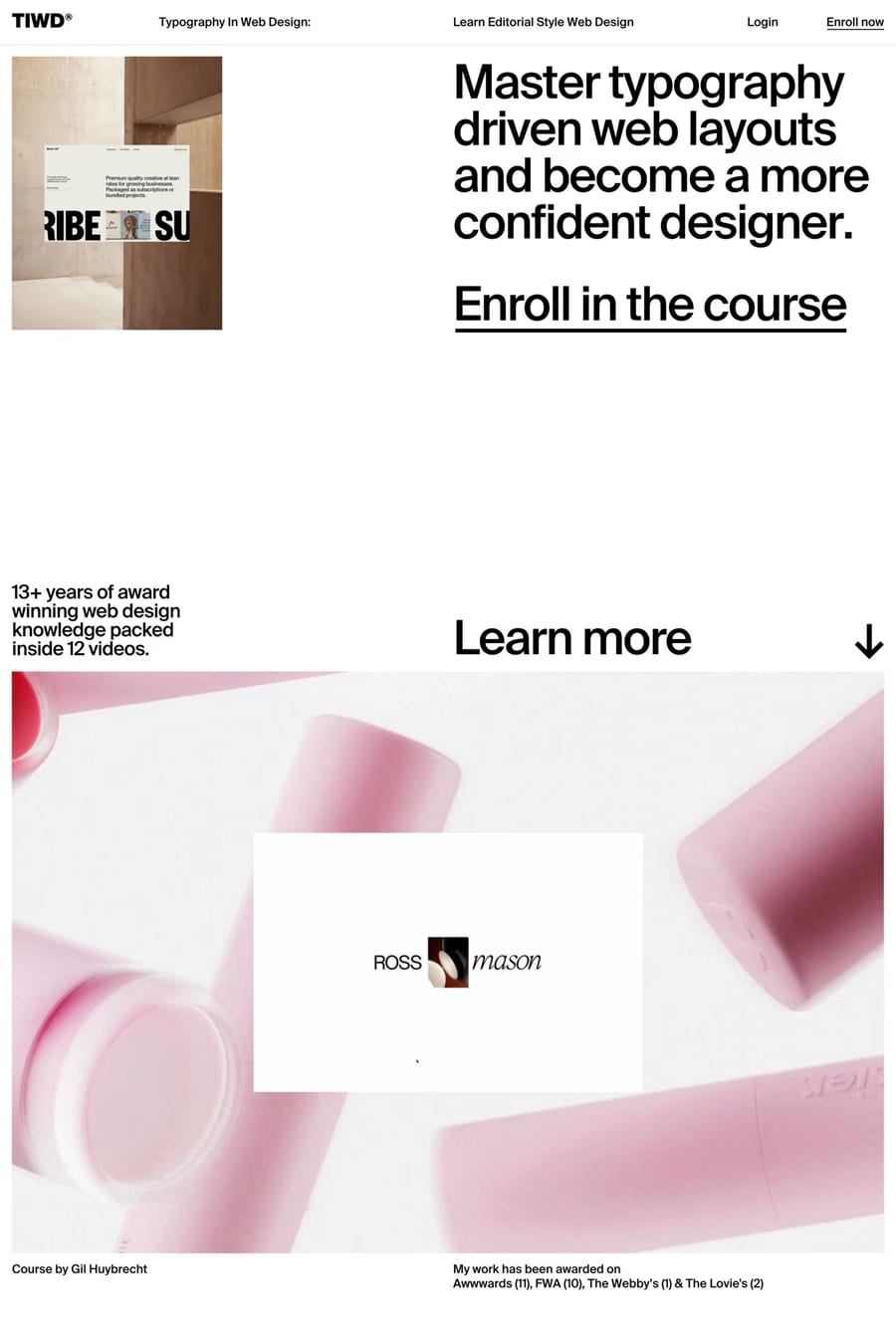 Typography In Web Design — one page website screenshot