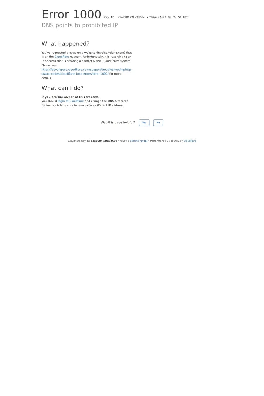 Tola Invoice — landing website screenshot
