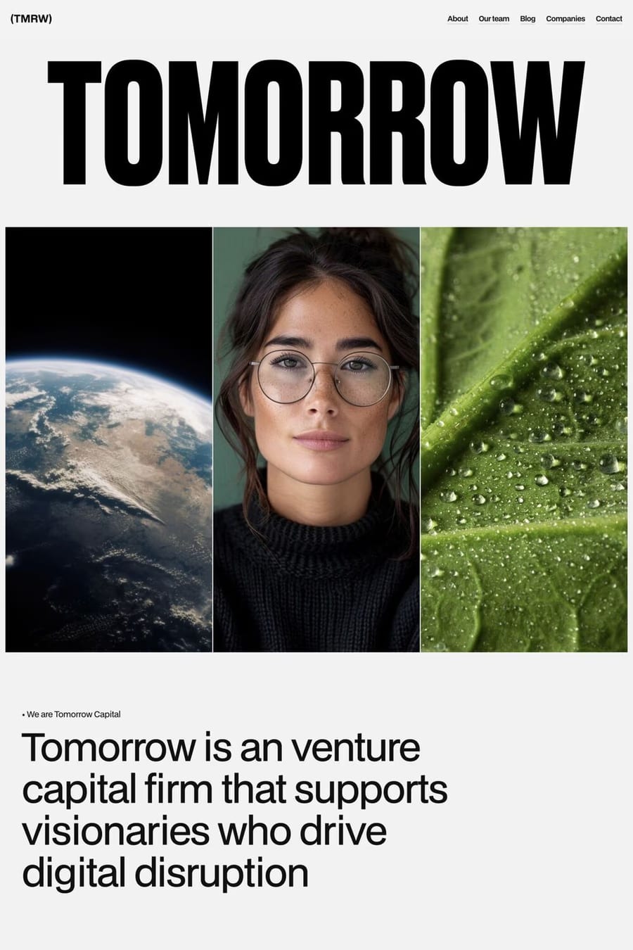 Tomorrow — agency website template screenshot