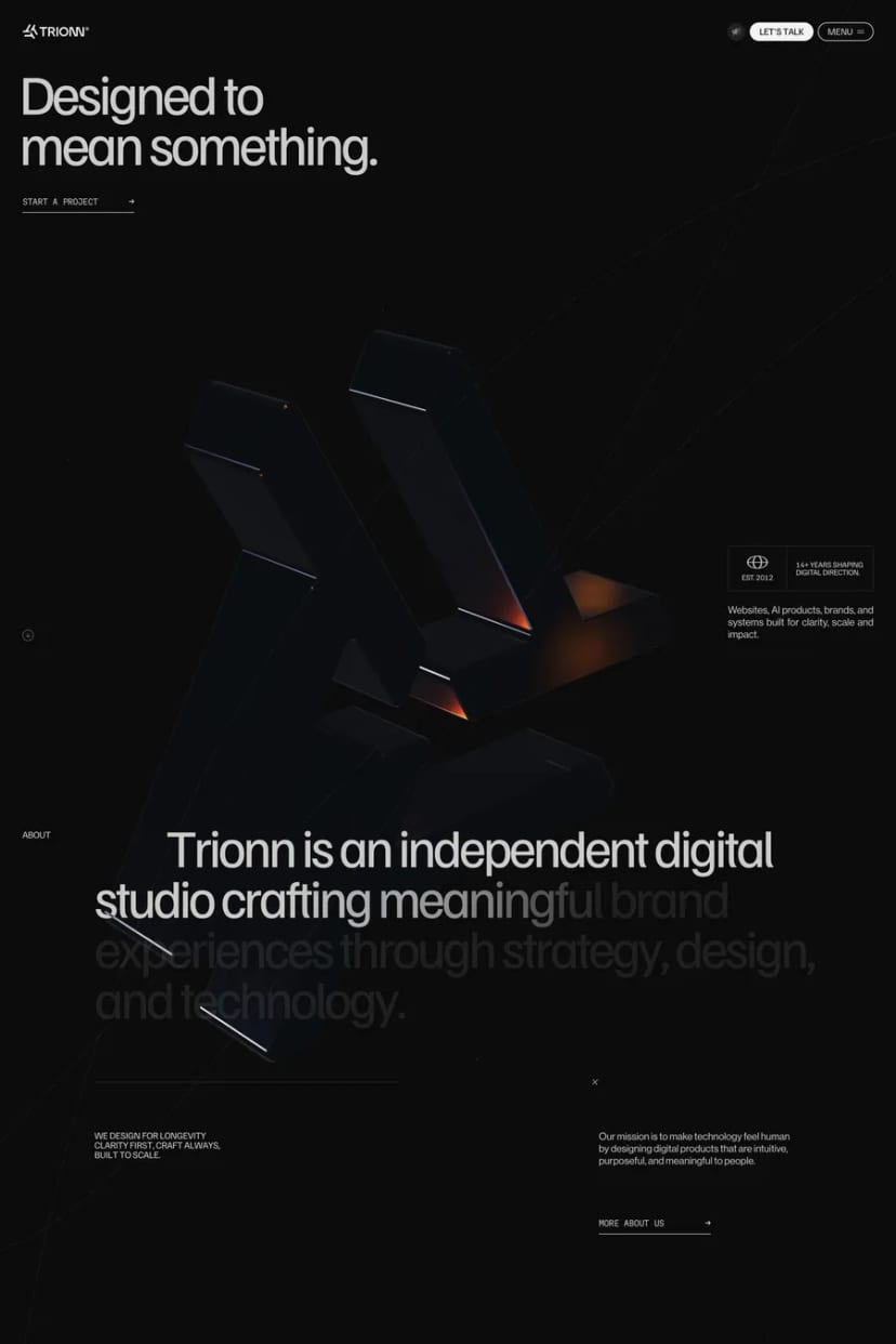 Trionn — screenshot of an agency site