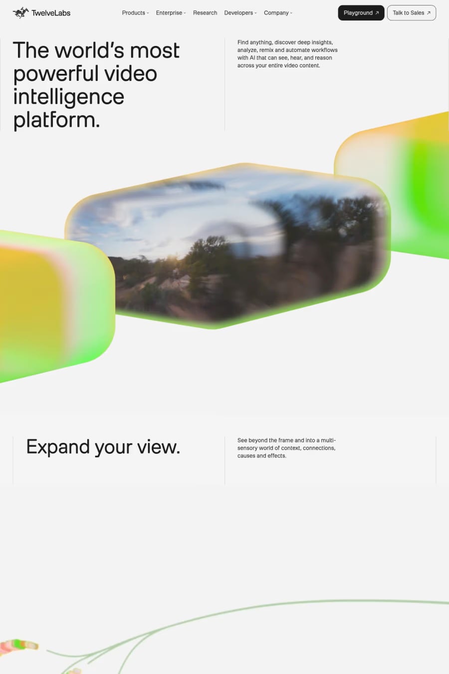 TwelveLabs — landing website screenshot