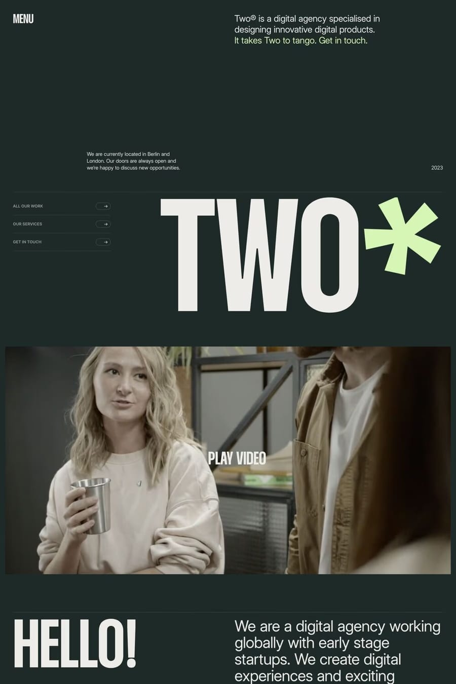 Two — agency website template screenshot