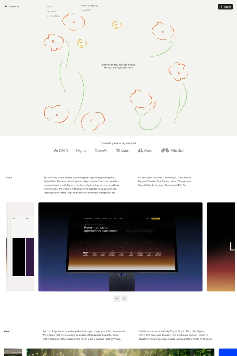 Studio Jud — screenshot of a landing page
