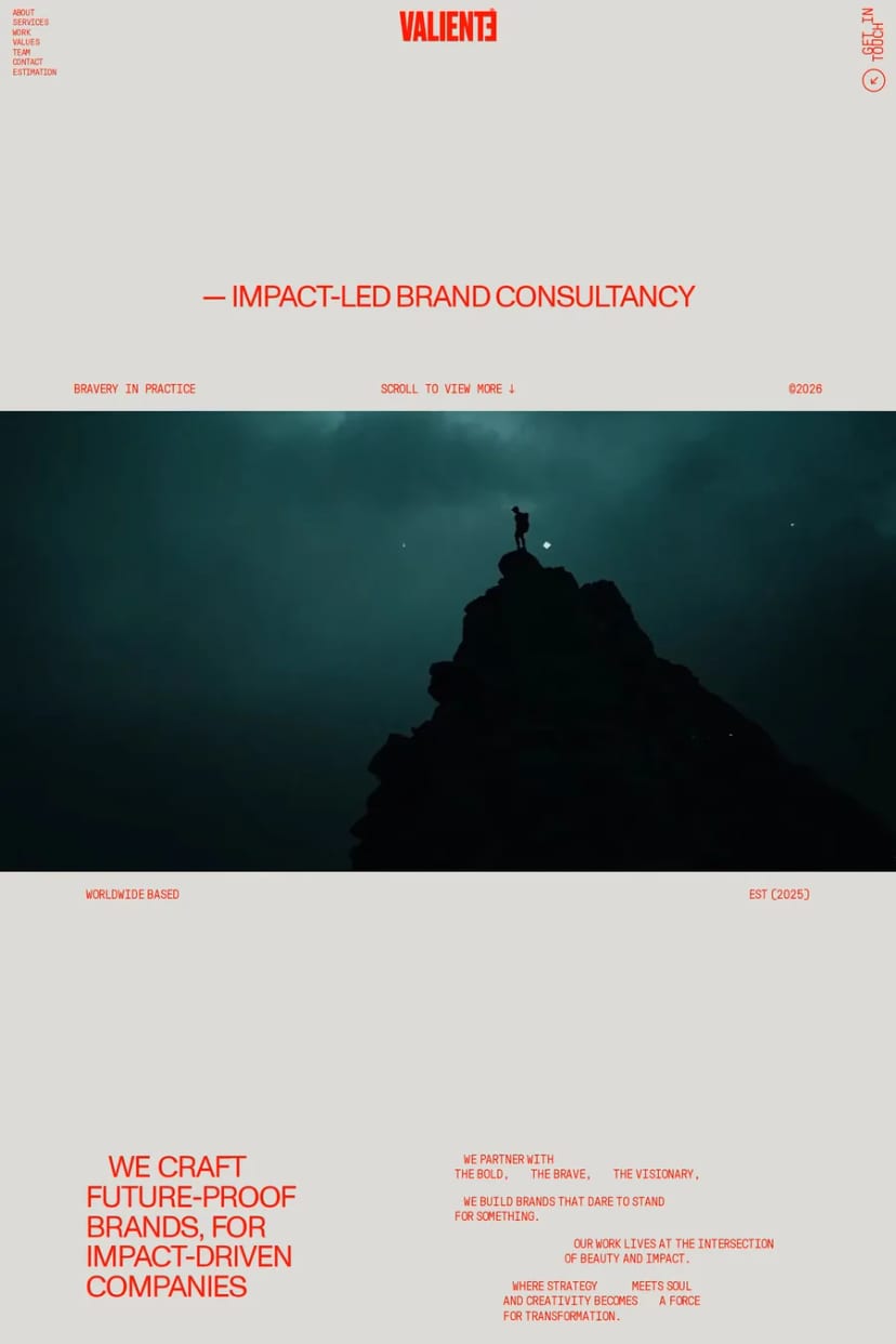 VALIENTE® — screenshot of an agency site