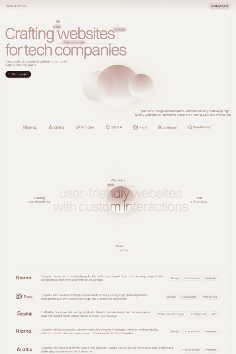 Vasa — screenshot of an agency site