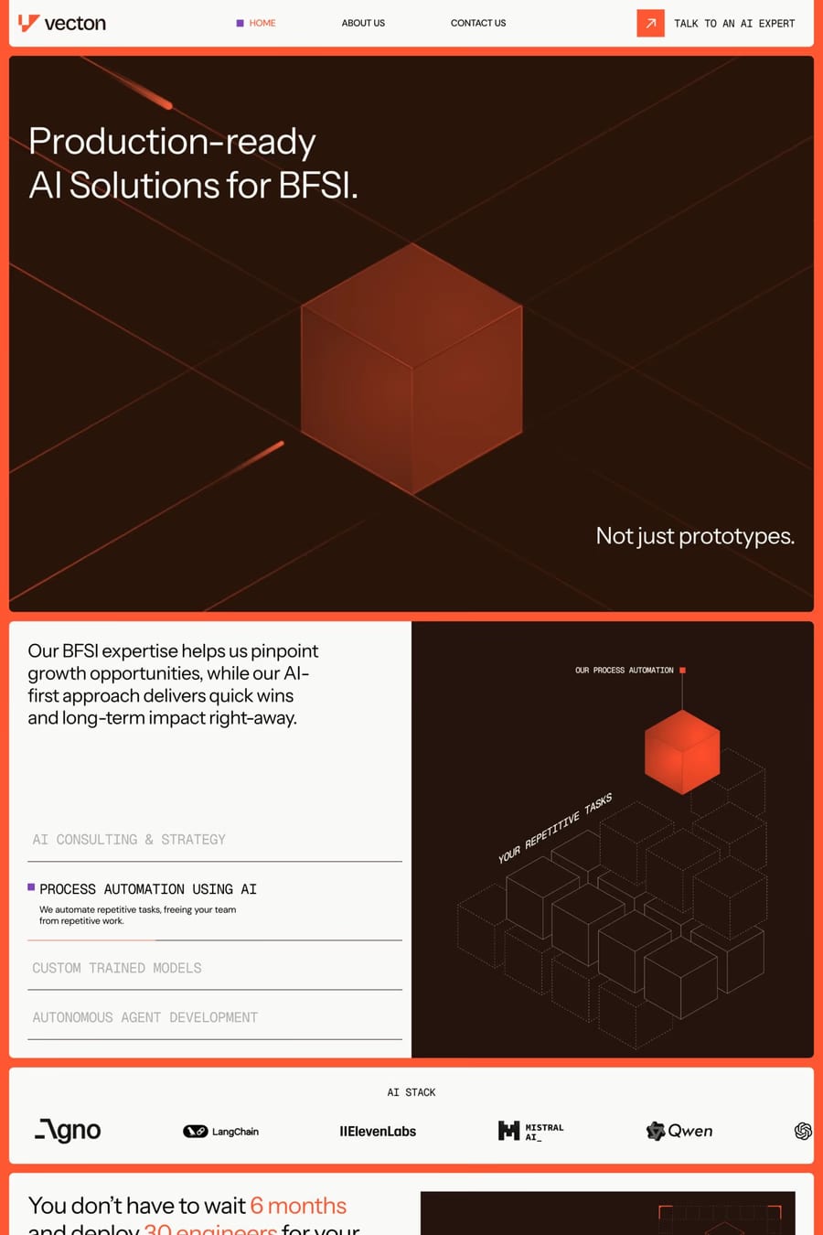 Vecton — landing website screenshot