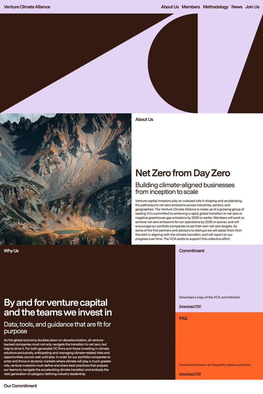 Venture Climate Alliance — landing website screenshot