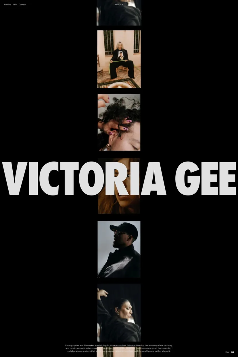 Victoria Gee — screenshot of a portfolio site