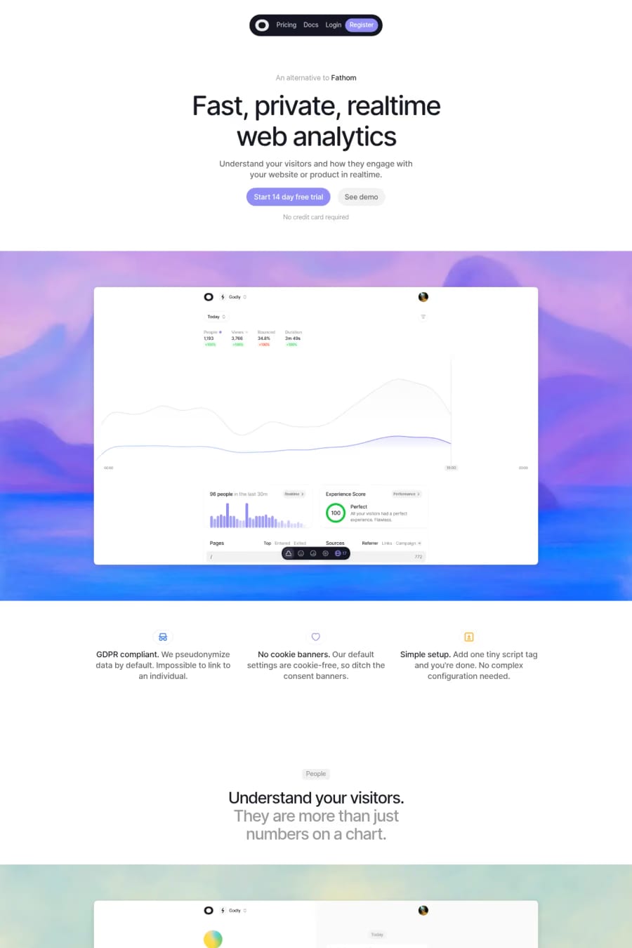 Visitors — landing website screenshot
