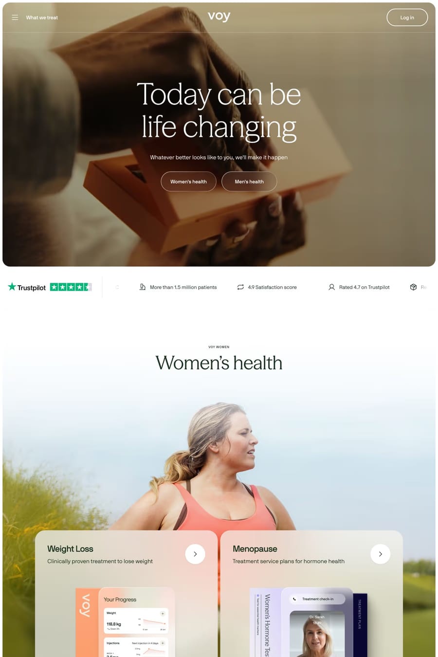 Voy — landing website screenshot