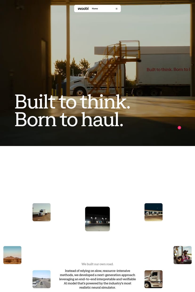 Waabi — screenshot of a landing page