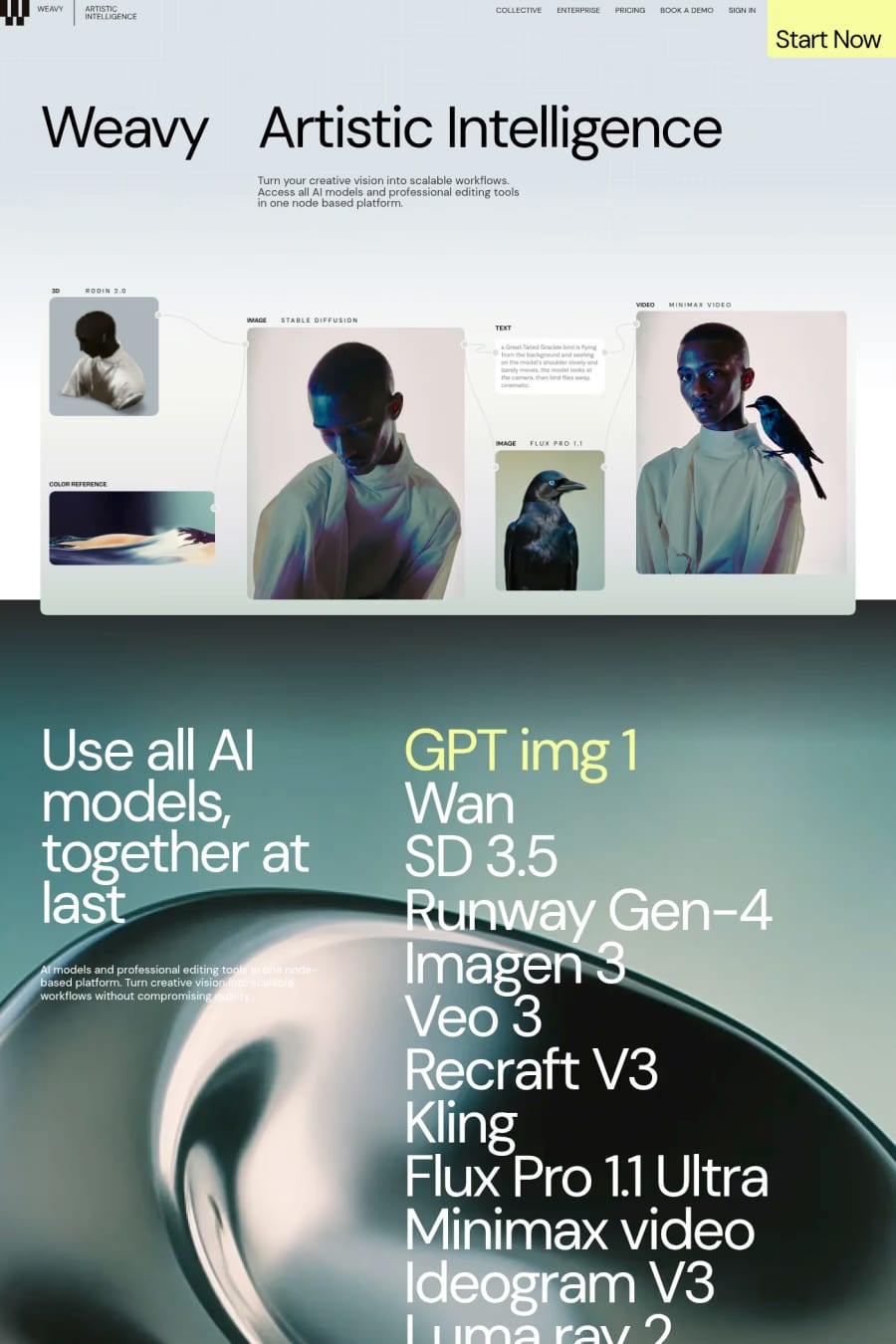 Weavy — landing website screenshot