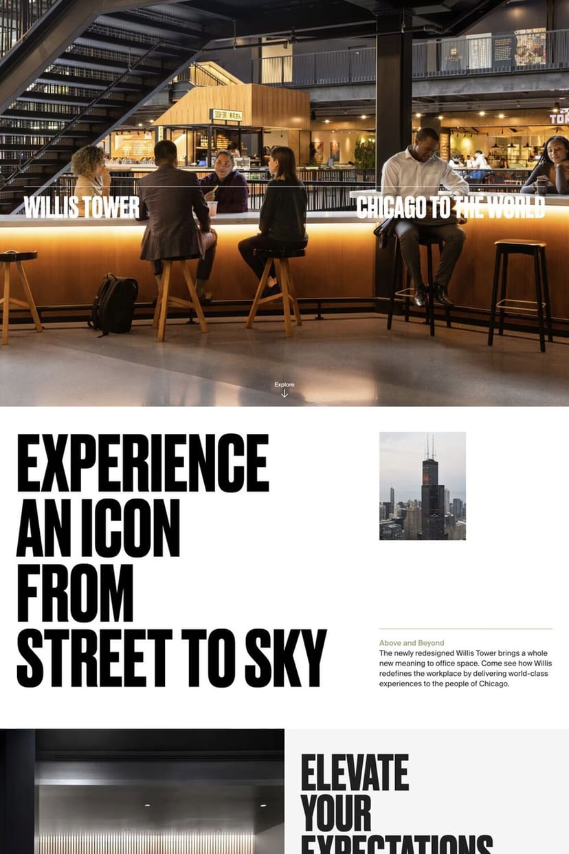 Willis Tower — screenshot of a landing page