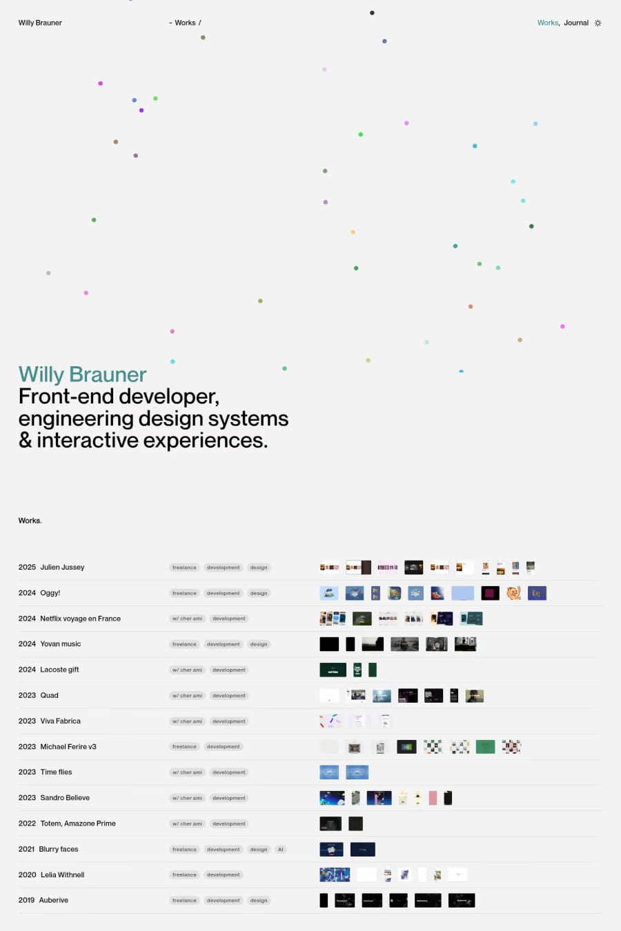 Willy Brauner — portfolio website screenshot
