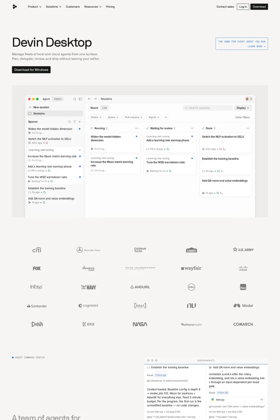 Windsurf — landing website screenshot
