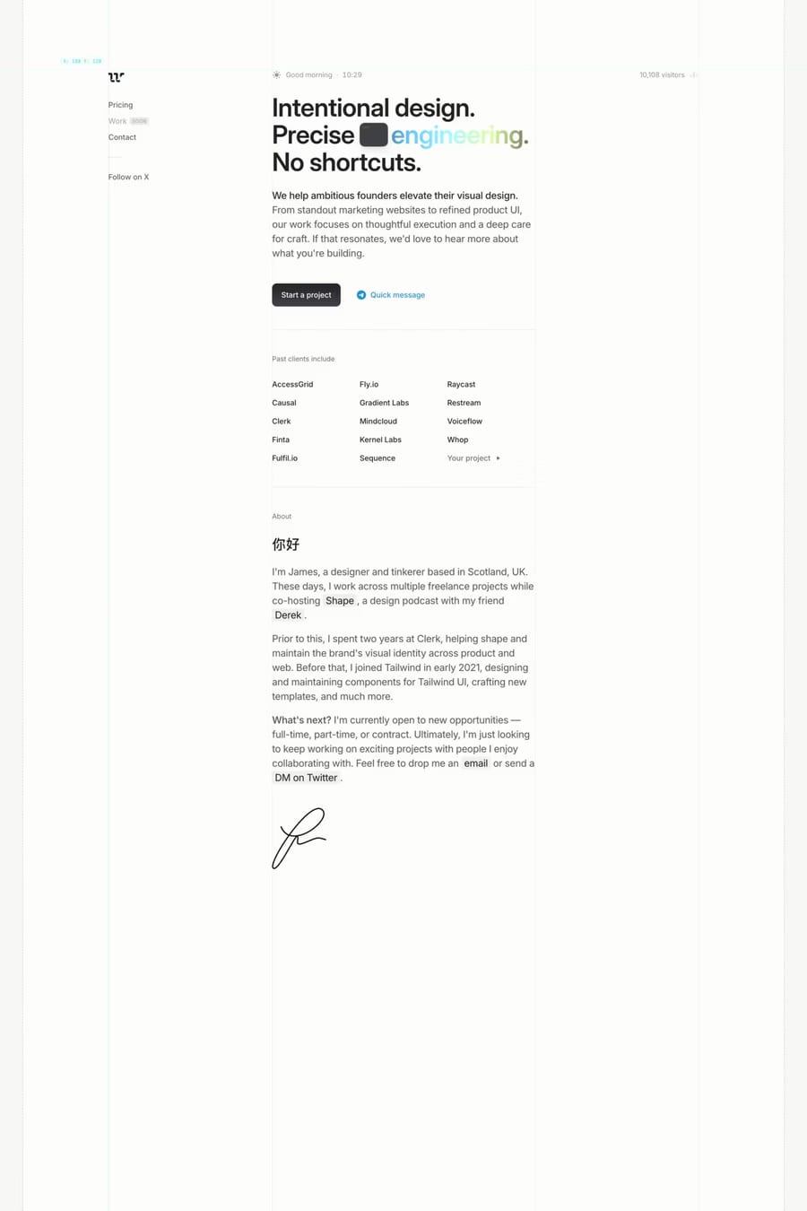 Wireframe — agency website screenshot