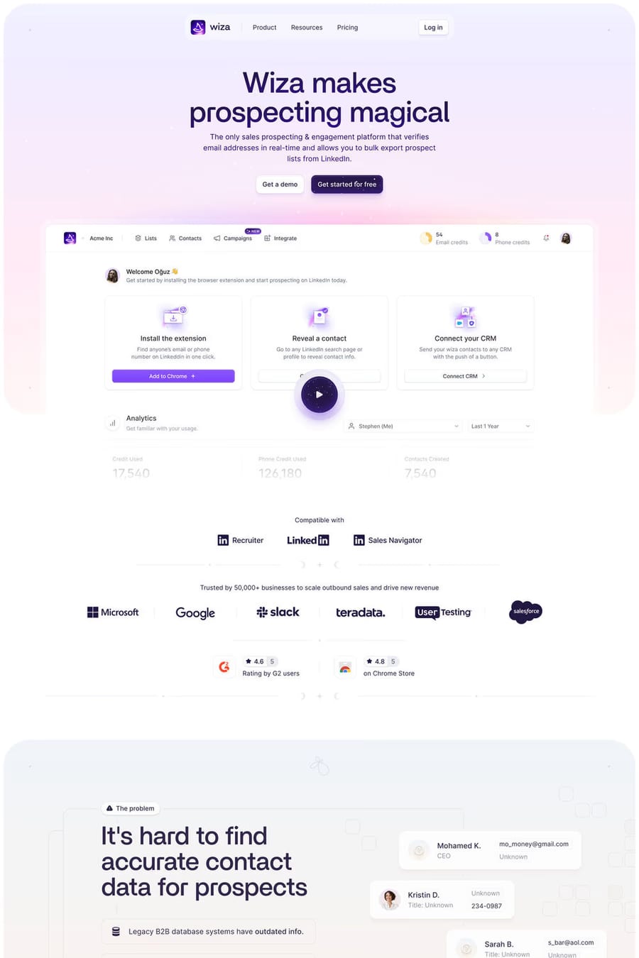 Wiza — landing website screenshot