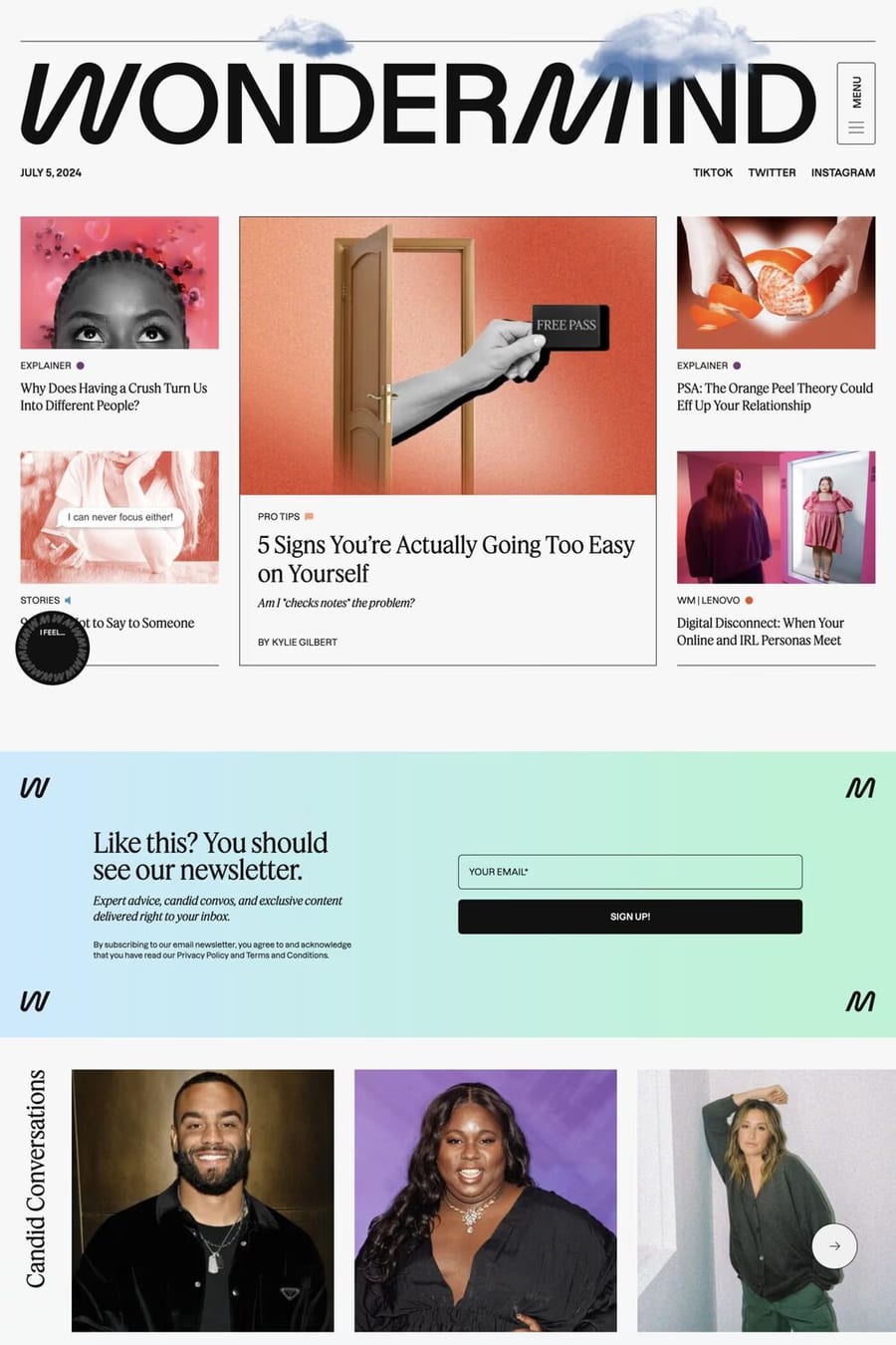 Wondermind — blog website screenshot