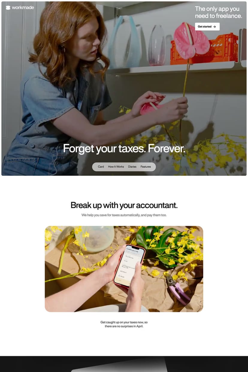 WorkMade — screenshot of a landing page